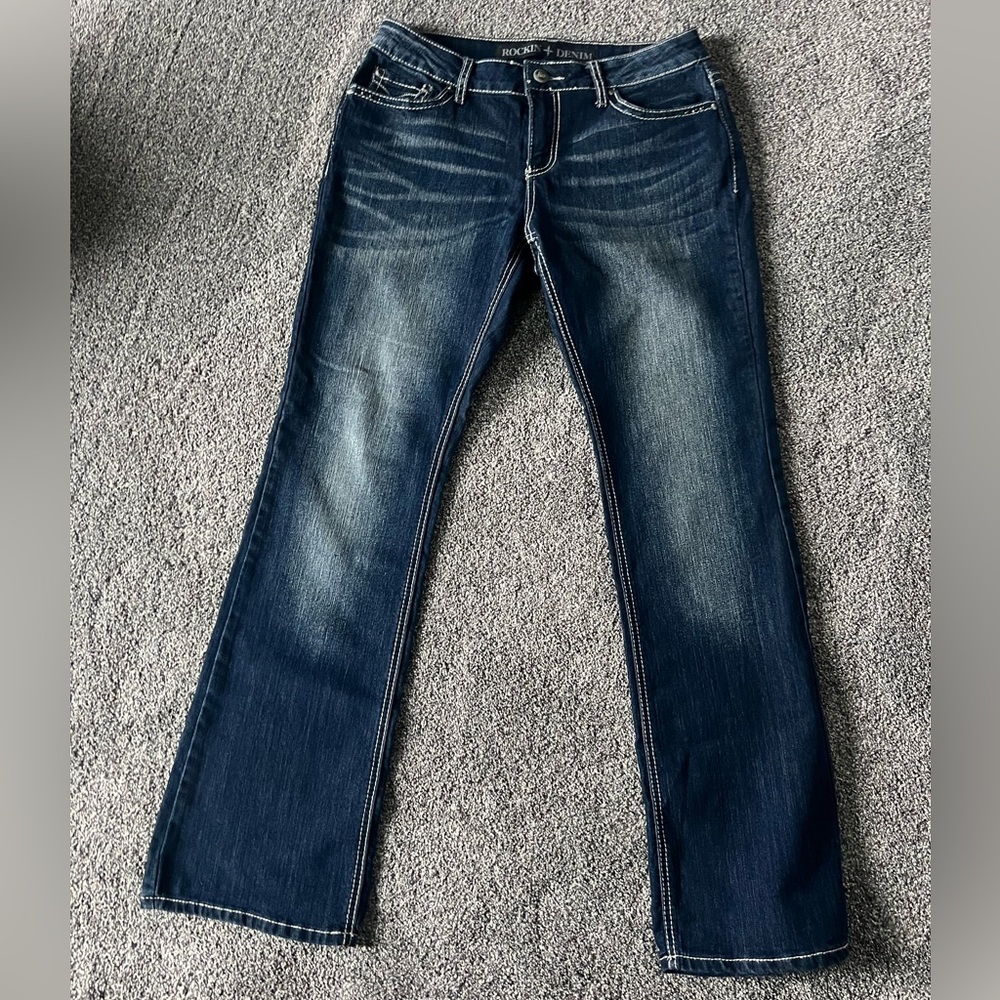 Rockin Denim Women's Dark Wash Jeans - Blue